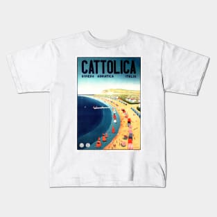 CATTOLICA BEACH ITALY Advertisement Vintage Italian Holiday Kids T-Shirt